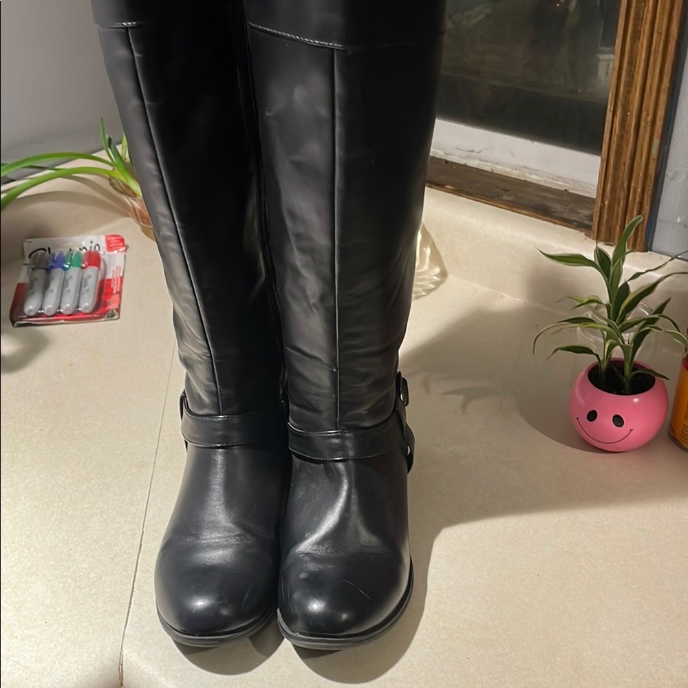Black Leather Women's Boots